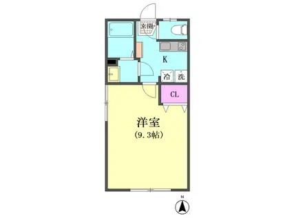 コンフォート山王(1K/2階)の間取り写真