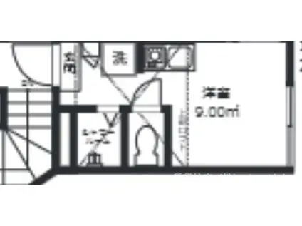 MUSA北千住(ワンルーム/2階)の間取り写真
