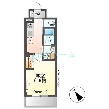 船橋市上山町店舗付きマンション(1K/2階)の間取り写真