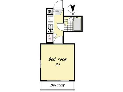 パークサイドコート桜川(1K/3階)の間取り写真