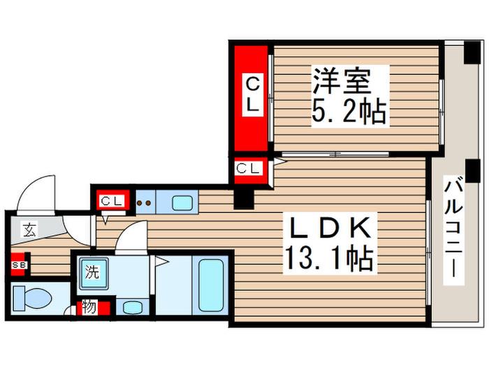 スぺランザ新検見川(1LDK/7階)の間取り写真