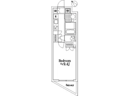 ドルチェ千歳船橋(1K/1階)の間取り写真