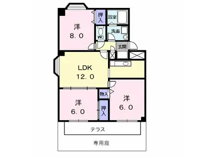 フローレンスハイツ(3LDK/1階)の間取り写真