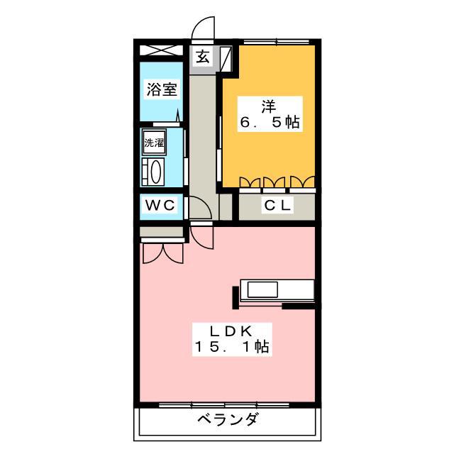 ロイヤル・ツインズ(1LDK/3階)の間取り写真