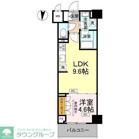 ロイジェント潮見(1LDK/1階)の間取り写真