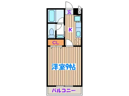 ロイヤルステージ宮城野(1K/4階)の間取り写真