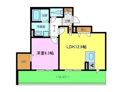 ALBERGO三国ヶ丘(1LDK/2階)の間取り写真