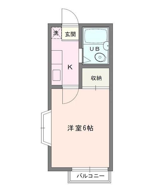 ヒルポート(1K/1階)の間取り写真