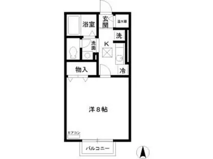 条南スクエア B棟(1K/1階)の間取り写真