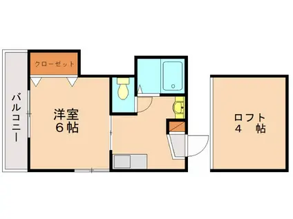 千早駅前コーポ(1K/2階)の間取り写真