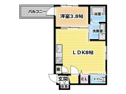 F ASECIA MAGNOLIA(1LDK/2階)の間取り写真