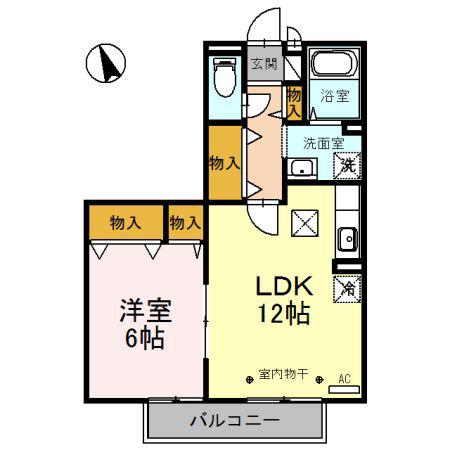 チェリーコート(1LDK/1階)の間取り写真