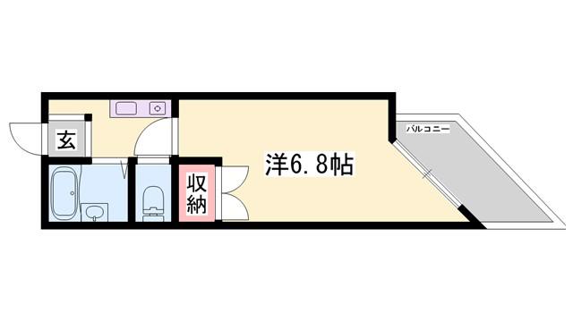 サングレイス西新町(1K/3階)の間取り写真