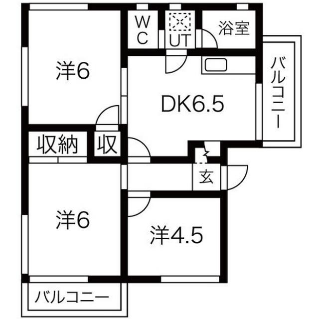 ファミール・石川 B(3DK/2階)の間取り写真