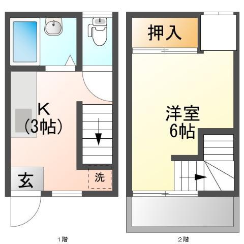 アパートメントP・I(1K/1階)の間取り写真