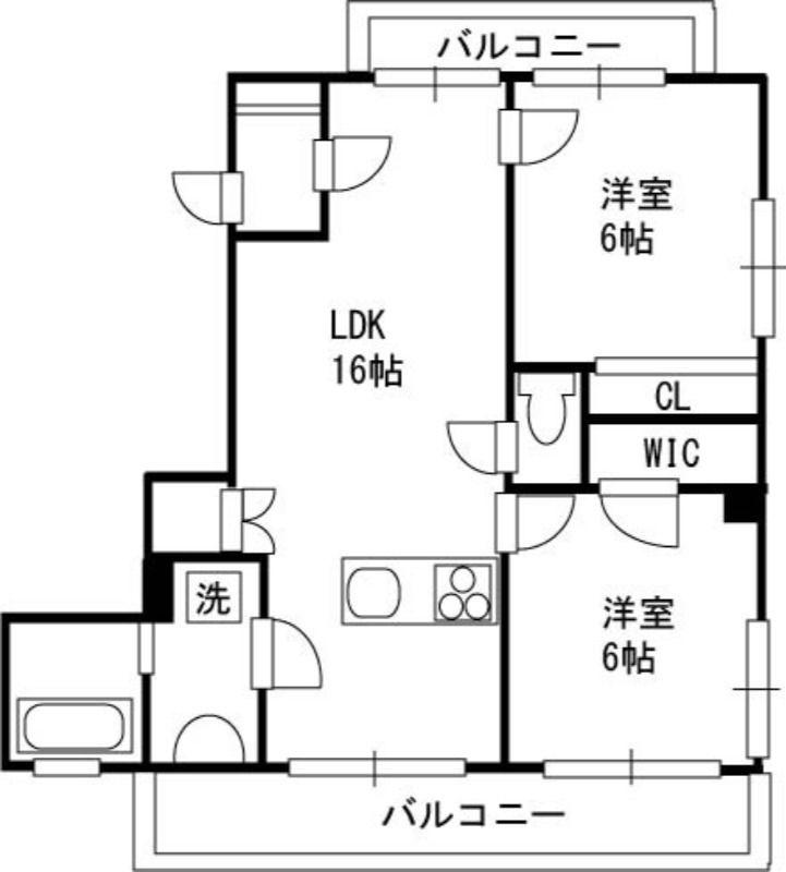 ティーエイチワン(2LDK/3階)の間取り写真