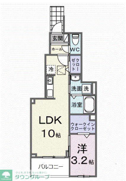 ピースフルIII(1LDK/1階)の間取り写真