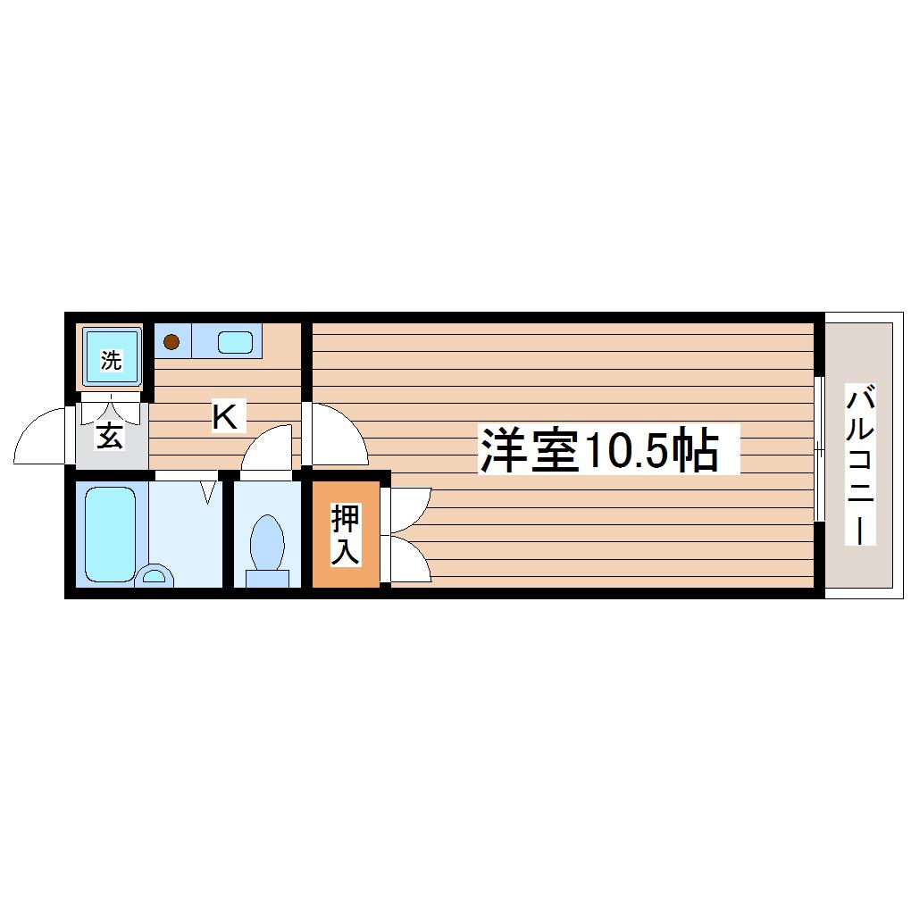 ハイマート小松島(1K/2階)の間取り写真