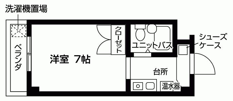 カーサ・コーザ(1K/1階)の間取り写真