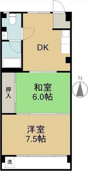 喜久和マンション(2DK/3階)の間取り写真