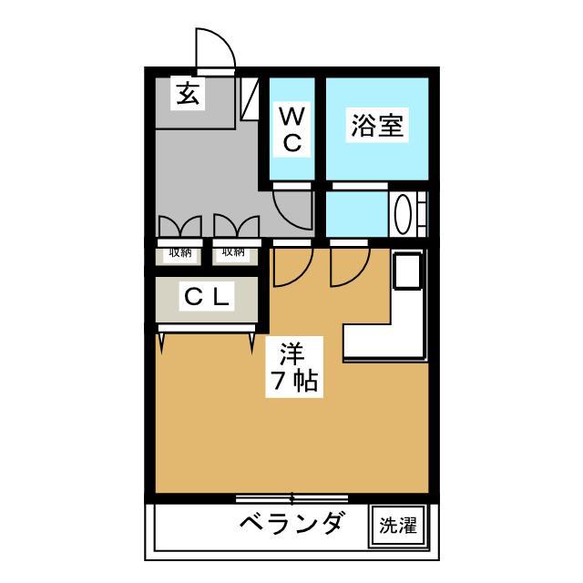 静清第1ハイツ(1K/3階)の間取り写真