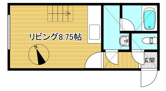 ノエルMS(ワンルーム/2階)の間取り写真