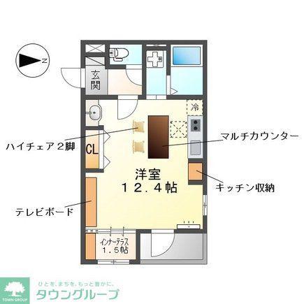 トウリ ルームズ徳川東(ワンルーム/2階)の間取り写真