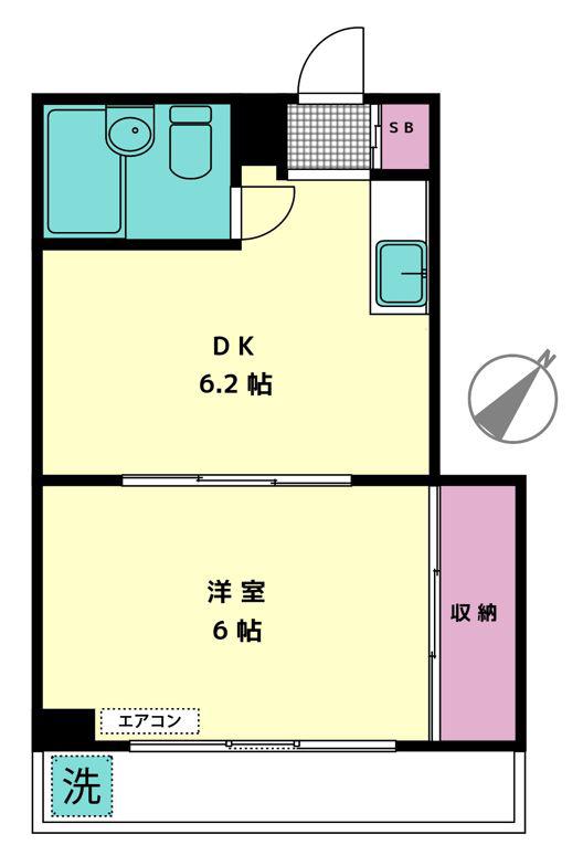 ヴィレッジ小茂根(1DK/2階)の間取り写真