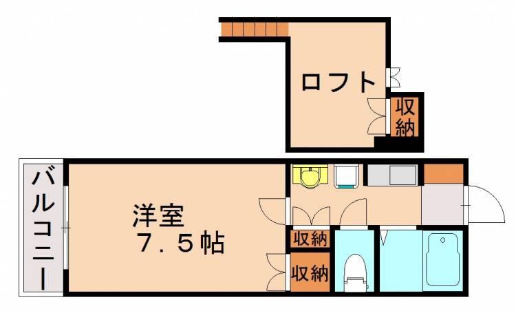 グレイス太宰府(1K/4階)の間取り写真