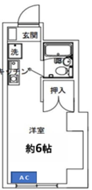 アルベール(ワンルーム/6階)の間取り写真