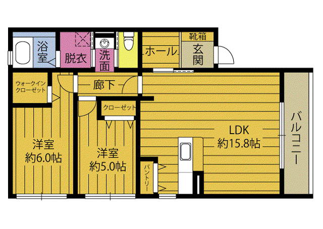 WINDOMルミナス(2LDK/3階)の間取り写真