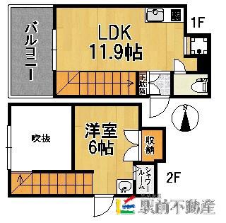 レジディア西新(1LDK/11階)の間取り写真