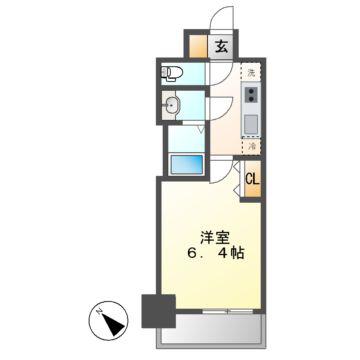 アステリ鶴舞テーセラ(1K/15階)の間取り写真