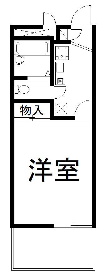 レオパレスモンフレール(1K/2階)の間取り写真