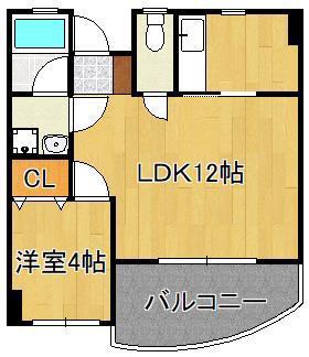 FORZA馬借(1LDK/3階)の間取り写真