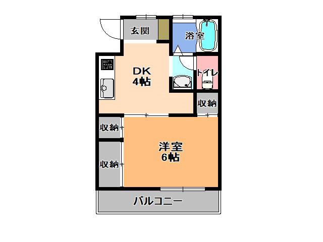 山中ハイツ(1DK/2階)の間取り写真