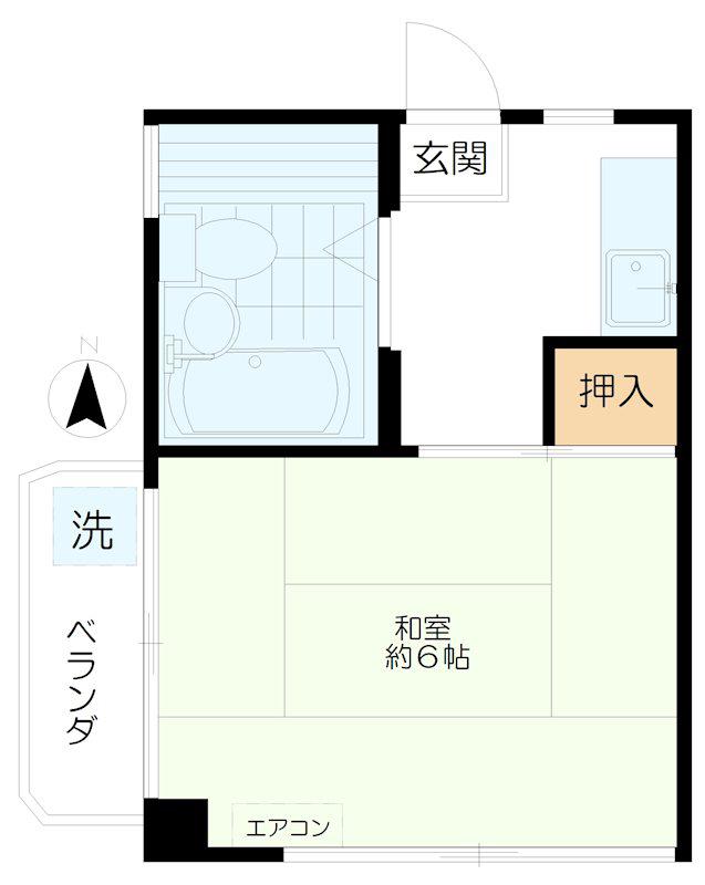 浅利マンション(1K/2階)の間取り写真