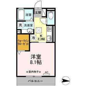 LUANA林町(1K/1階)の間取り写真