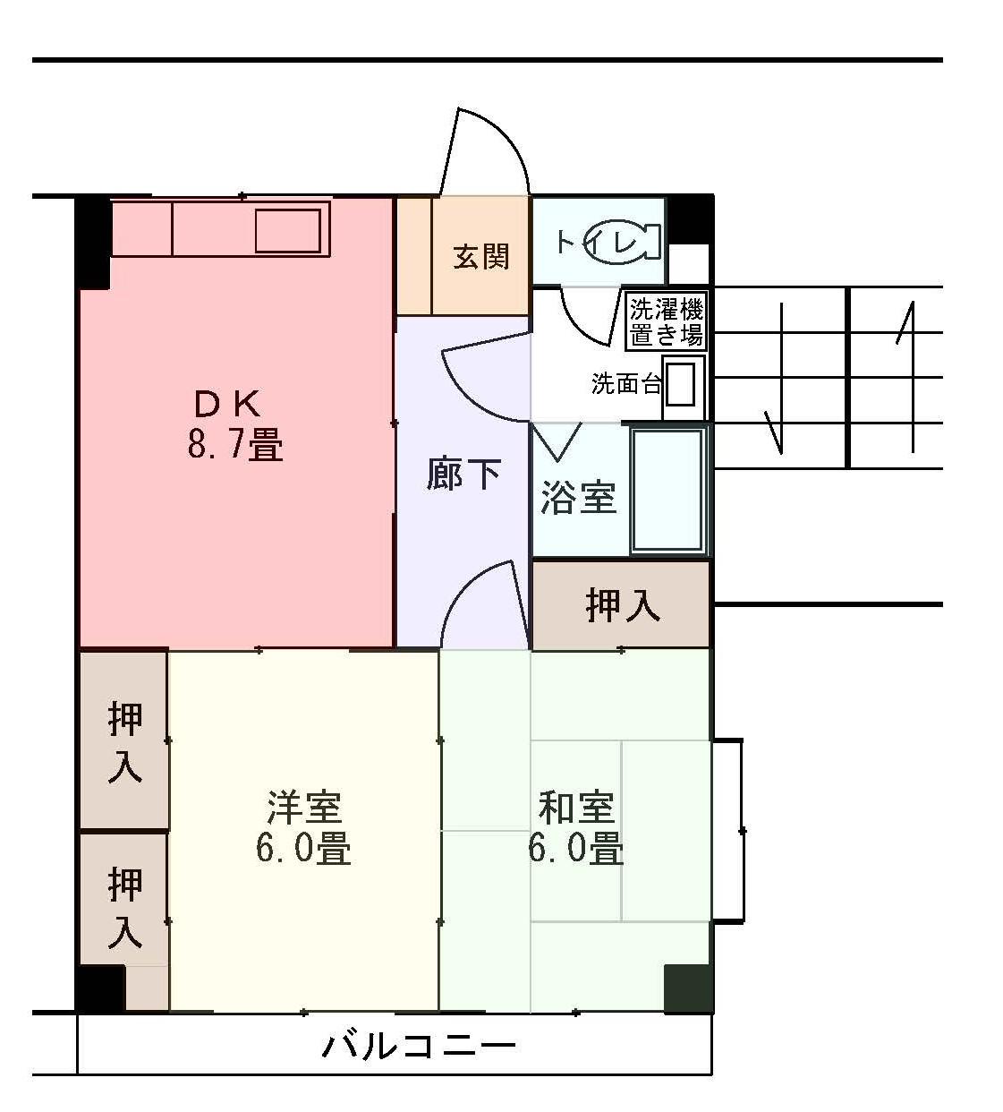 熊井ビル2(2LDK/2階)の間取り写真