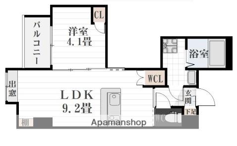 LA CHIC鹿児島中央(1LDK/3階)の間取り写真