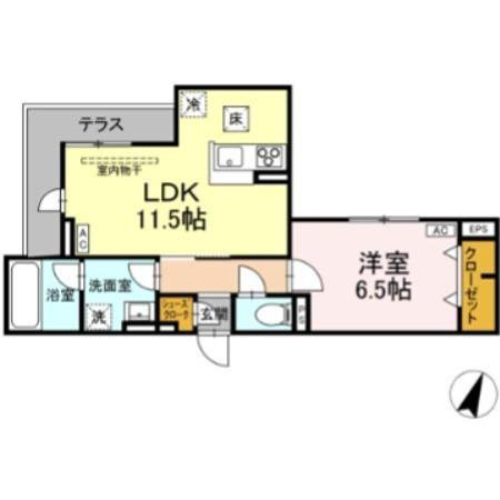 ESPELIA・K(1LDK/1階)の間取り写真