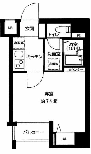 ドルチェ日本橋シティーターミナル(1K/3階)の間取り写真