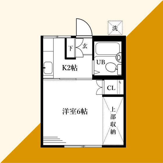 TMハイム(1K/2階)の間取り写真