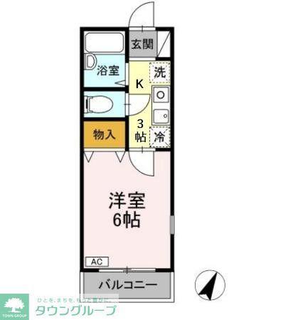 フォレストヴィラ北斗(1K/1階)の間取り写真