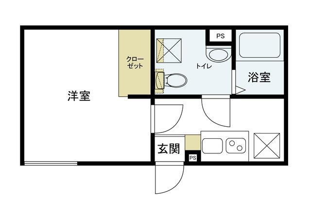 AXIA千歳烏山(1K/1階)の間取り写真