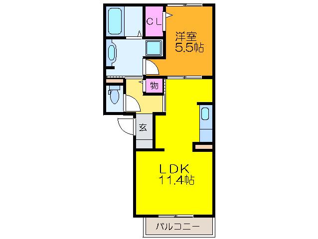 エトワール(1LDK/2階)の間取り写真