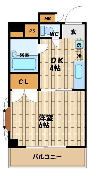 エステート野田(1DK/7階)の間取り写真