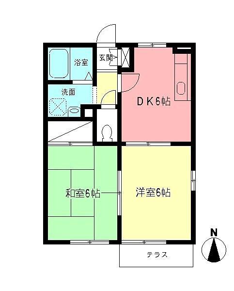 シャルム下落合(2DK/1階)の間取り写真