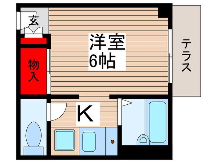ペリエ新松戸(1K/1階)の間取り写真