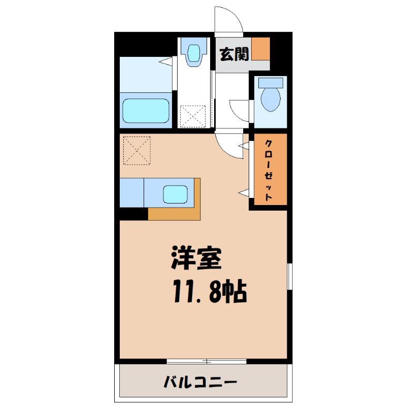 コモドカーサ(ワンルーム/2階)の間取り写真